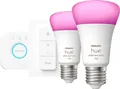 Produktbild: Philips Hue White&Col. Amb. E27 2er Starter Set weiß 0MB Leuchtmittel