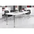 Produktbild: Konferenztisch B2200xT1030xH720-740 weiß m.verchromten Tischfüßen