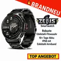 Produktbild: ZEUS™ Smartwatch – Robuste Edelstahl‑Fitnessuhr, 10+ Tage Akku, IP68 mit Black S