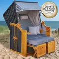 Produktbild: Strandkorb RÜGEN DELUXE Nadelstreifen anthrazit/weiß