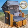 Produktbild: BRAST® Strandkorb Rügen Deluxe für 2 Personen | 120cm breit | Volllieger 1W