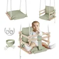 Produktbild: MAMOI® Babyschaukel, Schaukel Indoor, Holzschaukel für baby und Kinder, Kinderschaukel, Schaukeln aus Holz, Kleinkinderschaukel für kinderzimmer - Grün