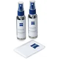 Produktbild: Zeiss Reinigungsspray (2×60 ml), Mikrofasertuch (18×18 cm), 2 Optikreinigungslösungen