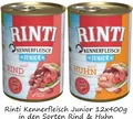 Produktbild: Rinti Kennerfleisch Junior |  Huhn & Rind | 12x 400g | Nassfutter Misx