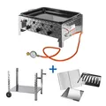 Produktbild: Gasbräter Gasgrill Gastrobräter Grill 3 Flammen + Untergestell + Grillrost-Set