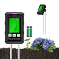 Produktbild: Mcbazel Bodenmessgerät,6-in-1 Batteriebetrieben Bodentester pH/Temperatur/Fruchtbarkeit/Lichtintensität/Umgebungsfeuchtigkeit, Pflanzenfeuchtigkeitsmessgerät für Rasen/Topfpflanzen/Gartenarbeit