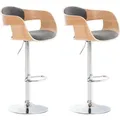 Produktbild: CLP - 2er Set Barhocker Kingston Stoff natura/hellgrau