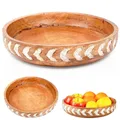 Produktbild: Holzschale zum Servieren von Snacks, Salaten, Obst, 30,5 cm, 2,5 l, VILDE 259690