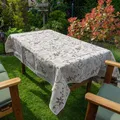 Produktbild: laro Gartentischdecke Wetterfest rutschfest Eckig, Muster:Ranken Grau, Größe:110x140 Premium