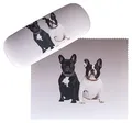 Produktbild: VON LILIENFELD Brillenetui Französische Bulldoggen Motiv Etui Brille Mikrofaser Brillenputztuch Brillenbox Stabiles Hardcase Set mit Stoff bezogen