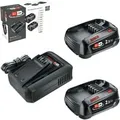 Produktbild: Akku Starter-Set 18V 2x 2,5Ah + Schnellladegerät AL 18V-44 schwarz, 2x Li-Ionen Akku 2,5Ah, POWER FOR ALL ALLIANCE