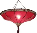 Produktbild: GURU SHOP Henna Leder Deckenlampe/Deckenleuchte - Salem Rot, 20x50x50 cm