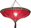 Produktbild: Guru-Shop Deckenleuchten Henna Leder Deckenlampe - Salem rot, Leuchtmittel nicht inklusive