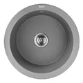 Produktbild: Granitspüle Küchenspüle Rund Grau Spüle 51x51 + Siphon GRATIS!