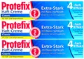 Produktbild: Protefix Haftcreme dritte Zähne Extra Stark Nass Haftkraft 4 fach Effekt 3 x 47g