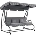 Produktbild: Outsunny Hollywoodschaukel mit Liegefunktion 200 x 120 x 164 cm Hellgrau