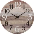 Produktbild: Wanduhr aus Holz mit römischen Ziffern, Old Style Uhr, weiß, Durchmesser 38 cm - Atmosphera