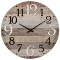 Produktbild: Wanduhr aus Holz mit römischen Ziffern, Old Style Uhr, weiß, Durchmesser 38 cm Atmosphera