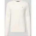 Produktbild: Tommy Hilfiger Regular Fit Strickpullover aus reiner Baumwolle in Ecru, Größe XL
