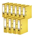 Produktbild: Original Falken 10er Pack Chromocolor Premium-Ordner. Made in Germany. Kunststoffbezug außen und innen 8 cm breit DIN A4 gelb Ringordner Aktenordner Briefordner Büroordner Plastikordner