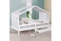 Produktbild: roba® Hausbett 90 x 200 cm - Kinderbett & Jugendbett - Holz weiß lackiert (Inklusive Lattenrost)