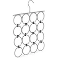 Produktbild: 2 x Schalhalter, faltbarer Schalbügel für Tücher, 16 Ringe, platzsparender Organizer Kleiderschrank, Metall, grau