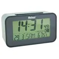 Produktbild: Mebus Funk-Wecker digital ohne 2x AAA Batterien 7,1x12x4,8cm anthrazit, Digitaler Wecker, Anthrazit, F,°C, LCD, 2 Zeilen