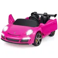 Produktbild: COSTWAYLizenzierter RUF Kinder-Elektroauto, 24V 2-Sitzer Elektrofahrzeug mit Eltern-Fernbedienung, LED, Hupe, Musik, Spielzeugauto für Kinder 3-8 Rosa