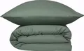 Produktbild: SCHIESSER Bettwäscheset Ella | 2-teilig | Uni | Satin | 100% Baumwolle | Reißverschluss | 155x220cm + 80x80cm | Dunkelgrün