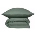 Produktbild: Schiesser Bettwäscheset Ella | 2-teilig | Uni | Satin | 100% Baumwolle | Oeko-TEX | Reißverschluss | 155x220cm + 80x80cm | Dunkelgrün