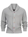 Produktbild: Indicode Herren INBrandox Strickjacke mit Schalkragen und Knopfleiste | Fein-Strick Cardigan für Männer Lt Grey, XL