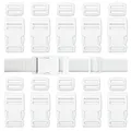 Produktbild: None-Branded 10 Stück Release Schnallen mit Tri-Glide Slides Kunststoff verstellbare Schnallen Clips für DIY Craft (Weiß)