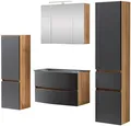 Produktbild: welltime Badezimmer-Set Kaunas, (Set, 4-St), Waschtisch-Set (Breite 80 cm) mit Midischrank und Seitenschrank