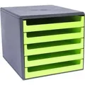Produktbild: Schubladenbox 5 Schübe anthrazit/lime-green