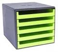 Produktbild: Metzger & Mendle 30057631 Schubladenbox anthrazit mit 5 Schüben in lime-green (grün)