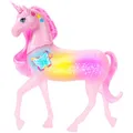 Produktbild: Barbie funkelnd leuchtendes Einhorn mit 20 interaktiven Kombinationen aus Lichteffekten, Geräuschen und Musik, zum Spielen Knöpfe drücken und Kopf streicheln,JCP78
