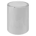 Produktbild: bremermann runder Kosmetikeimer SAVONA mit Schwingdeckel & EVA Pads gegen Kratzer, Abfalleimer für Gäste-WC und Badezimmer aus Kunststoff, 5,5 Liter Fassungsvermögen (Hellgrau)