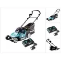 Produktbild: Makita DLM 432 PG2 Akku Rasenmäher 36 V ( 2x 18 V ) 43 cm Brushless + 2x Akku 6,0 Ah + Doppel Ladegerät
