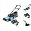 Produktbild: Dlm 432 PG2 Akku Rasenmäher 36 v ( 2x 18 v ) 43 cm Brushless + 2x Akku 6,0 Ah + Doppel Ladegerät - Makita