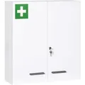 Produktbild: Kleankin Medizinschrank 2-Türiger mit 6 Einlegeböden Stahl Weiß 55 x 18 x 60 cm