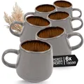 Produktbild: Moritz & Moritz SOLID 6er Tassen Set Grau/Beige - Kaffeebecher Set aus robustem Steinzeug - 400ml Volumen - Spülmaschinen- & mikrowellenfest - Perfekt für Kaffee, Tee & mehr