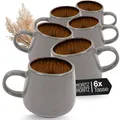 Produktbild: SOLID 6er Tassen Set Grau/Beige - Kaffeebecher Set aus robustem Steinzeug - 4...