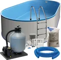 Produktbild: Ovalpool-Set exklusiv 8,00 x 4,20 x 1,20 m