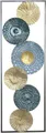 Produktbild: HOFMANN LIVING AND MORE Wanddekoobjekt Wanddekoration (1 St), Kreise in blau gold, aus Metall mit Rahmen