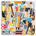 Produktbild: 50 Stück Werkzeuge Aufkleber Pack Tool Sticker Set wasserdichte Vinyl Sticker...
