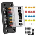 Produktbild: 6 Fach Sicherungshalter 12 Volt KFZ Sicherungskasten Sicherungshalter Flachsi...