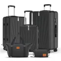 Produktbild: Trolleyset M-L-XL-Set, Gepäck mit Kosmetiktasche, Hartschalen-Koffer 5-teiliges Set, hochfestes ABS-Gehäuse, 360° geräuschloses Rad