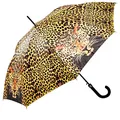 Produktbild: LUCKYWEATHER Regenschirm Stockschirm Damen/Herren Motiv Leopard Auf-Automatik I Stockregenschirm groß und stabil sowie hochwertig verarbeitet I Regenschirme mit UV-Schutz