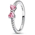 Produktbild: Pandora Silberring Damen-SilberFunkelnde Pinkfarbene Schleife silberfarben 58/18,5
