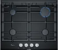 Produktbild: BOSCH PRP6A6B70D Gaskochfeld Serie 8, autarker Gasherd 60 cm breit, FlameSelect, Spülmaschinenfeste Topfträger, 1-Hand-Zündung, Alu gebürstet, Schwarz